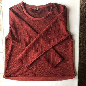VERO MODA- VMSkyler LS Sweater Crew Neck Top, Diamond pattern, Maroon, Sz XL